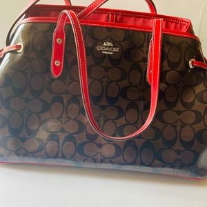 Coach Signature brown/red canvas bag large